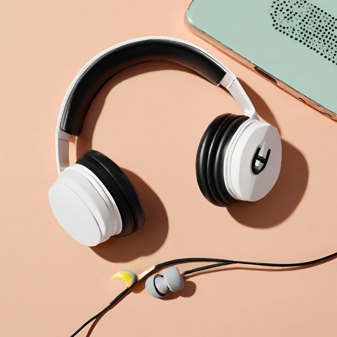 Sleek Wireless Headphone & Inked Earbud Set — image 1 of 3