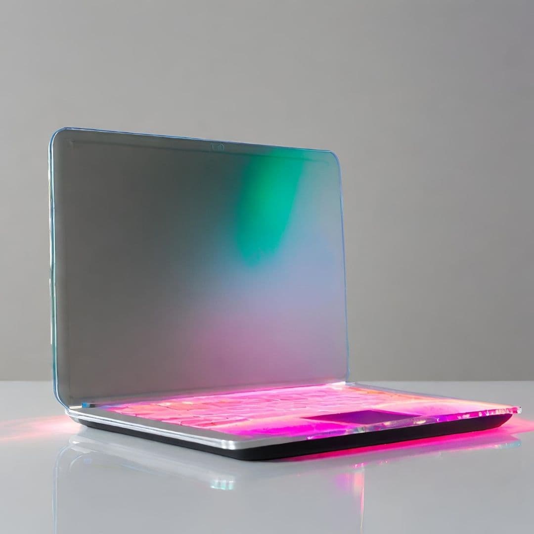 Sleek Modern Laptop with Ambient Lighting — image 1 of 3