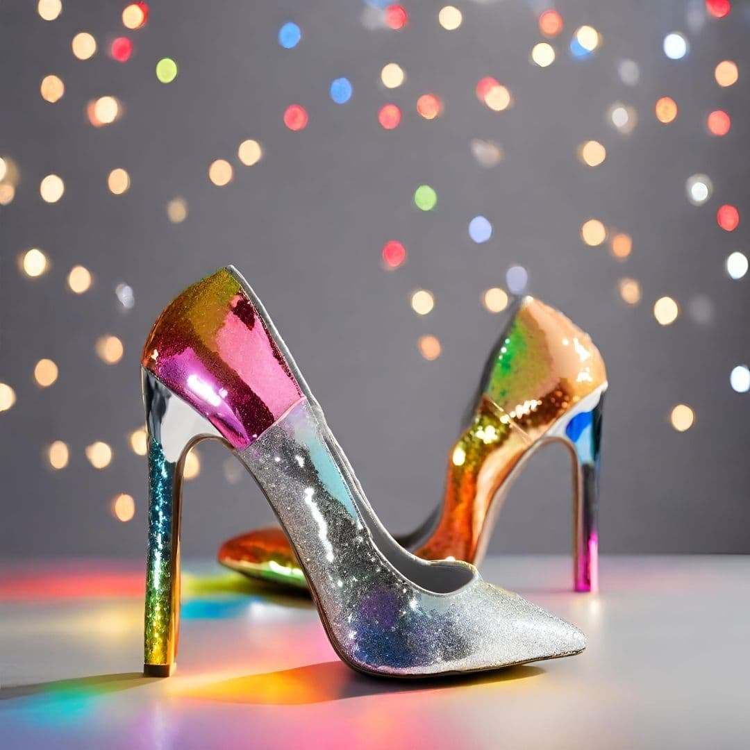 Rainbow Glitter High Heels — image 1 of 2